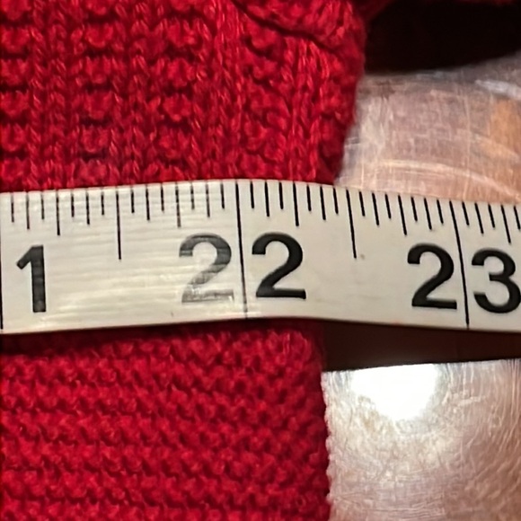 Vintage 1970 XL Chaps red long sleeve mock collar 1/4 zip pullover sweater - Picture 13 of 15